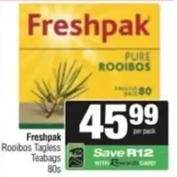 Spar Savemor Freshpak Rooibos Tagless Teabags offer