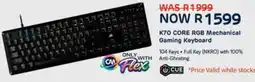 Computer Mania K70 CORE RGB Mechanical Gaming Keyboard offer