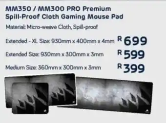 Computer Mania MM350 / MM300 PRO Premium Spill-Proof Cloth Gaming Mouse Pad offer