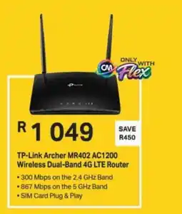 Computer Mania TP-Link Archer MR402 AC1200 Wireless Dual-Band 4G LTE Router offer
