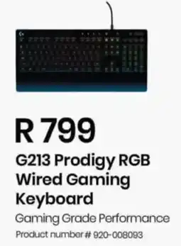 Computer Mania Logitech G213 Prodigy RGB Wired Gaming Keyboard offer