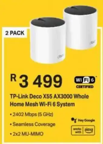 Computer Mania TP-Link Deco X55 AX3000 Whole Home Mesh Wi-Fi 6 System offer