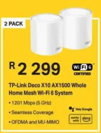 Computer Mania TP-Link Deco X10 AX1500 Whole Home Mesh Wi-Fi 6 System offer
