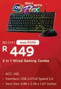 Computer Mania CM Flex 2 in 1 Wired Gaming Combo offer