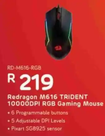 Computer Mania Redragon M616 TRIDENT 10000DPI RGB Gaming Mouse offer