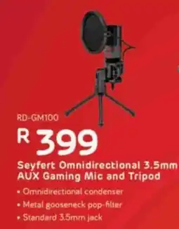 Computer Mania Seyfert Omnidirectional 3.5mm AUX Gaming Mic and Tripod offer