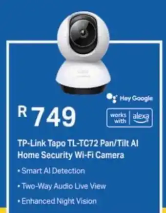 Computer Mania TP-Link Tapo TL-TC72 Pan/Tilt AI Home Security Wi-Fi Camera offer