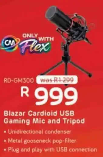 Computer Mania Blazar Cardioid USB Gaming Mic and Tripod offer