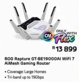 Computer Mania ROG Rapture GT-BE19000AI WiFi 7 AiMesh Gaming Router offer