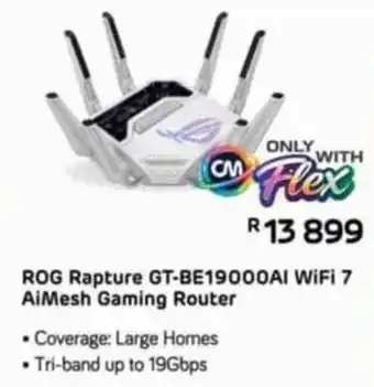 Computer Mania ROG Rapture GT-BE19000AI WiFi 7 AiMesh Gaming Router offer