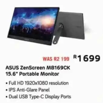 Computer Mania ASUS ZenScreen MB169CK 15.6" Portable Monitor offer