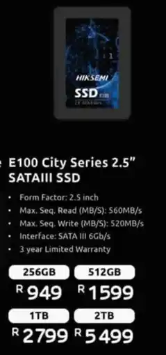 Computer Mania HIKSEMI E100 City Series 2.5" SATAIII SSD offer