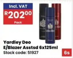 Africa Cash and Carry Yardley Deo E/Blazer Assorted offer