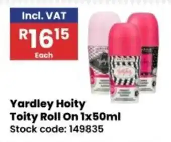 Africa Cash and Carry Yardley Hoity Toity Roll On offer