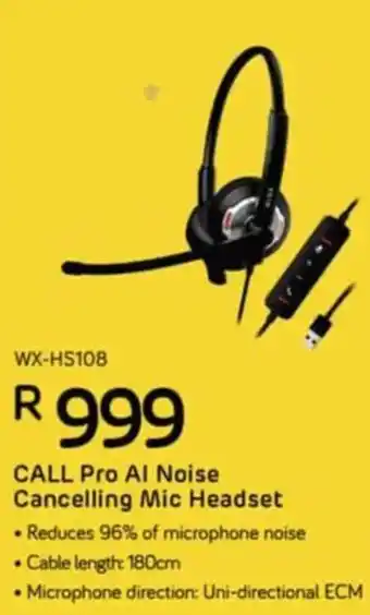Computer Mania CALL Pro AI Noise Cancelling Mic Headset offer