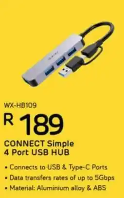 Computer Mania CONNECT Simple 4 Port USB HUB offer