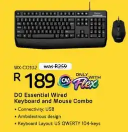 Computer Mania DO Essential Wired Keyboard and Mouse Combo offer