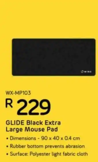 Computer Mania GLIDE Black Extra Large Mouse Pad offer