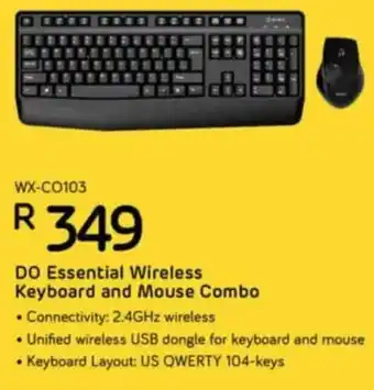 Computer Mania DO Essential Wireless Keyboard and Mouse Combo offer