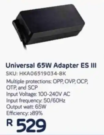Computer Mania Universal 65W Adapter ES III offer