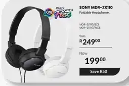 Computer Mania SONY MDR-ZX110 Foldable Headphones offer