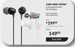 Computer Mania SONY MDR-EX15AP In-Ear Earphone with Mic for iPhone offer