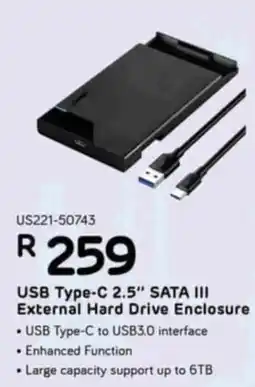 Computer Mania USB Type-C 2.5" SATA III External Hard Drive Enclosure offer