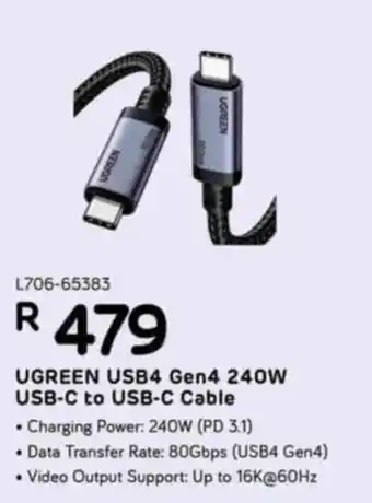 Computer Mania UGREEN USB4 Gen4 240W USB-C to USB-C Cable offer