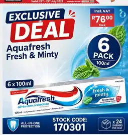 Africa Cash and Carry Aquafresh Fresh & Minty offer