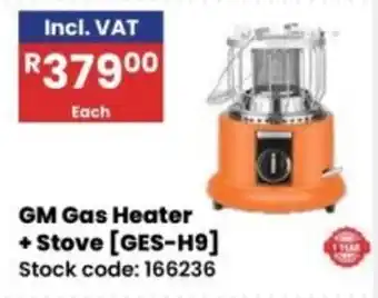 Africa Cash and Carry GM Gas Heater + Stove [GES-H9] offer