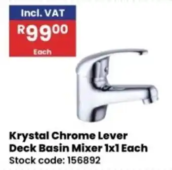 Africa Cash and Carry Krystal Chrome Lever Deck Basin Mixer offer