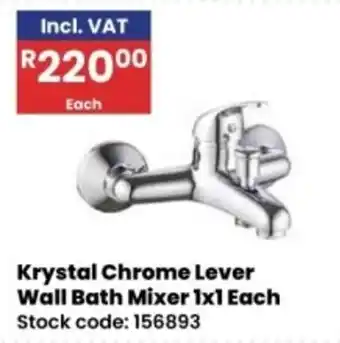 Africa Cash and Carry Krystal Chrome Lever Wall Bath Mixer offer