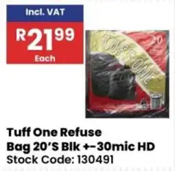 Africa Cash and Carry Tuff One Refuse Bag 20'S Blk +-30mic HD offer