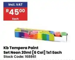 Africa Cash and Carry Kb Tempera Paint Set Neon 20ml [6 Col] offer