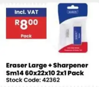 Africa Cash and Carry Eraser Large + Sharpener Sm14 offer
