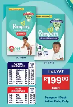 Africa Cash and Carry Pampers ultra skin comfort nappies/pants jumbo pack offer