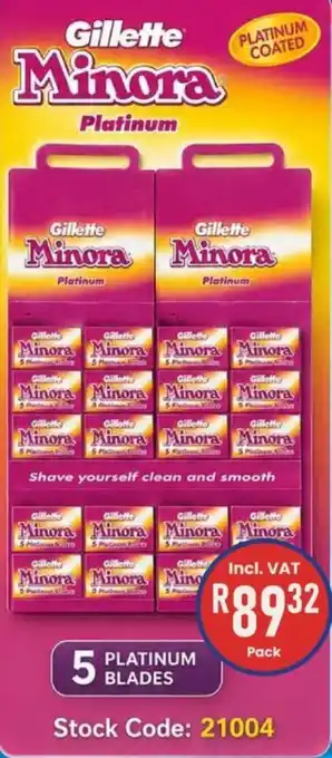 Africa Cash and Carry Gillette Minora Platinum offer