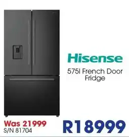 Hirsch's Hisense 575l French Door Fridge offer