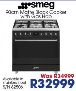 Hirsch's smeg 90cm Matte Black Cooker with Gas Hob offer