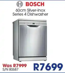 Hirsch's BOSCH 60cm Silver-Inox Series 4 Dishwasher offer
