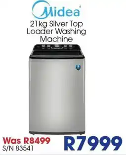 Hirsch's Midea 21kg Silver Top Loader Washing Machine offer