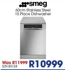 Hirsch's smeg 60cm Stainless Steel 15 Place Dishwasher offer