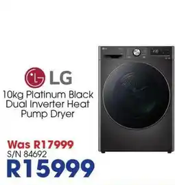 Hirsch's LG 10kg Platinum Black Dual Inverter Heat Pump Dryer offer
