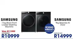Hirsch's SAMSUNG 11kg Black Front Loader Washing Machine offer