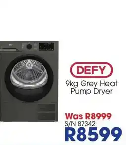 Hirsch's DEFY 9kg Grey Heat Pump Dryer offer