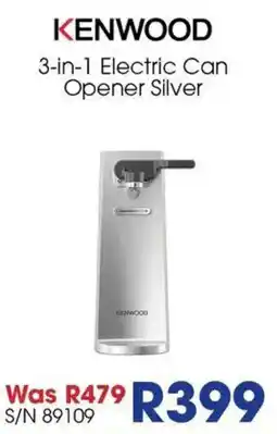Hirsch's KENWOOD 3-in-1 Electric Can Opener Silver offer