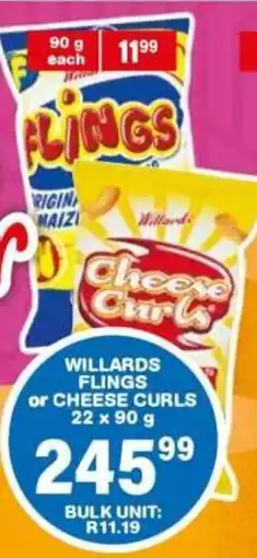 Giant Hyper Willards flings or cheese curls offer