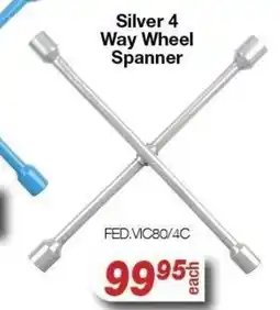 AutoZone Silver 4 Way Wheel Spanner offer