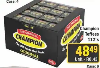 J&E Cash and Carry Champion Toffees offer