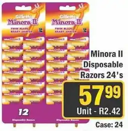 J&E Cash and Carry Gillette Minora II Disposable Razors offer